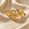 Mode Vintage Elegant Armreifen Goldfarbe Offener Armreif Blumenmanschettenarmband Hand Schmuck