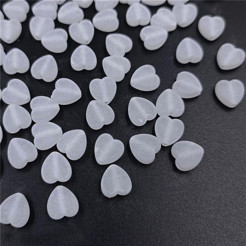 50Pcs Frosted Matte Acrylic Heart Star Beads Pendant DIY for Necklace Bracelet Jewelry Making
