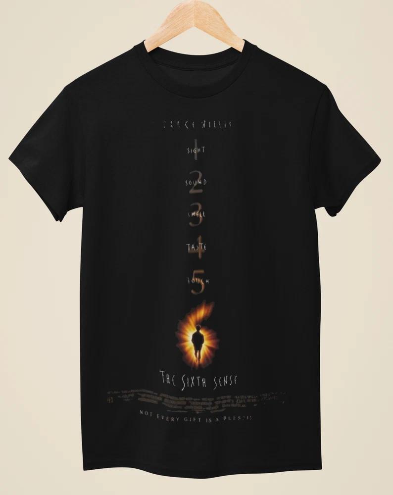 Sixth Sense Movie Poster Inspired Unisex Black TShirt S