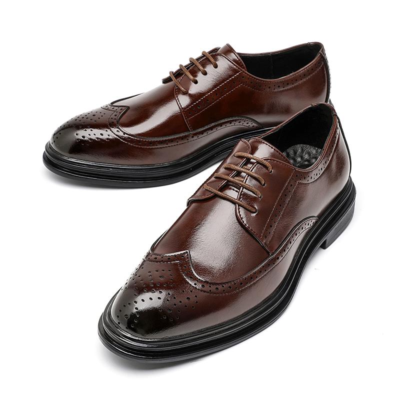 

МодаКорейская версия модной мужской остроносой формальной обуви Debby из кожи, брендовая мужская удобная деловая офисная обувь на шнуровке 46 коричневый