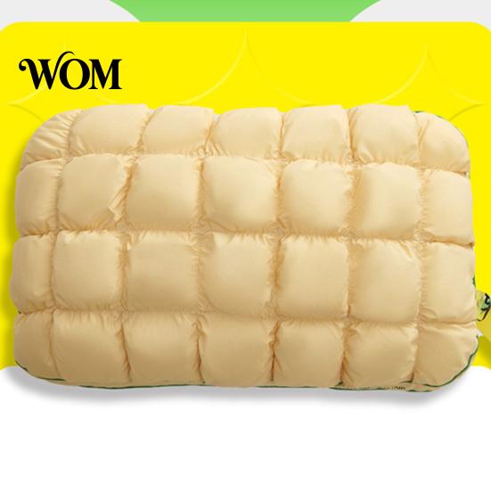 Quilted Surface Cushion Pillow Pineapple Bun Pillow, Fluffy Bed Cooling Marshmallow-Soft Raised Square for Adults Bedroom Dorm Sleeping Couch Lounging