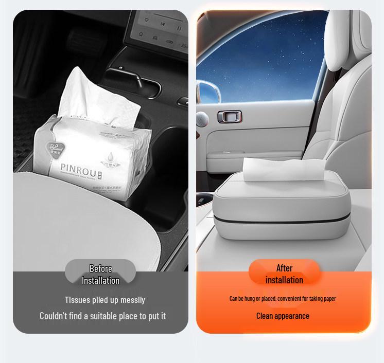 Compatible with Qiyuan A07 2025 Car Tissue Box Seat Hanging Console Tissue Holder Interior Decor