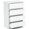 Weiße Kommode mit 4 Schubladen 60 CM TV-Schrank Möbel für Wohnzimmer Schlafzimmer Loft