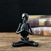 Meditatie skelet beeld en yoga skelet beeld mini set hars ambacht ornamenten halloween feest decoratie tafel gotisch