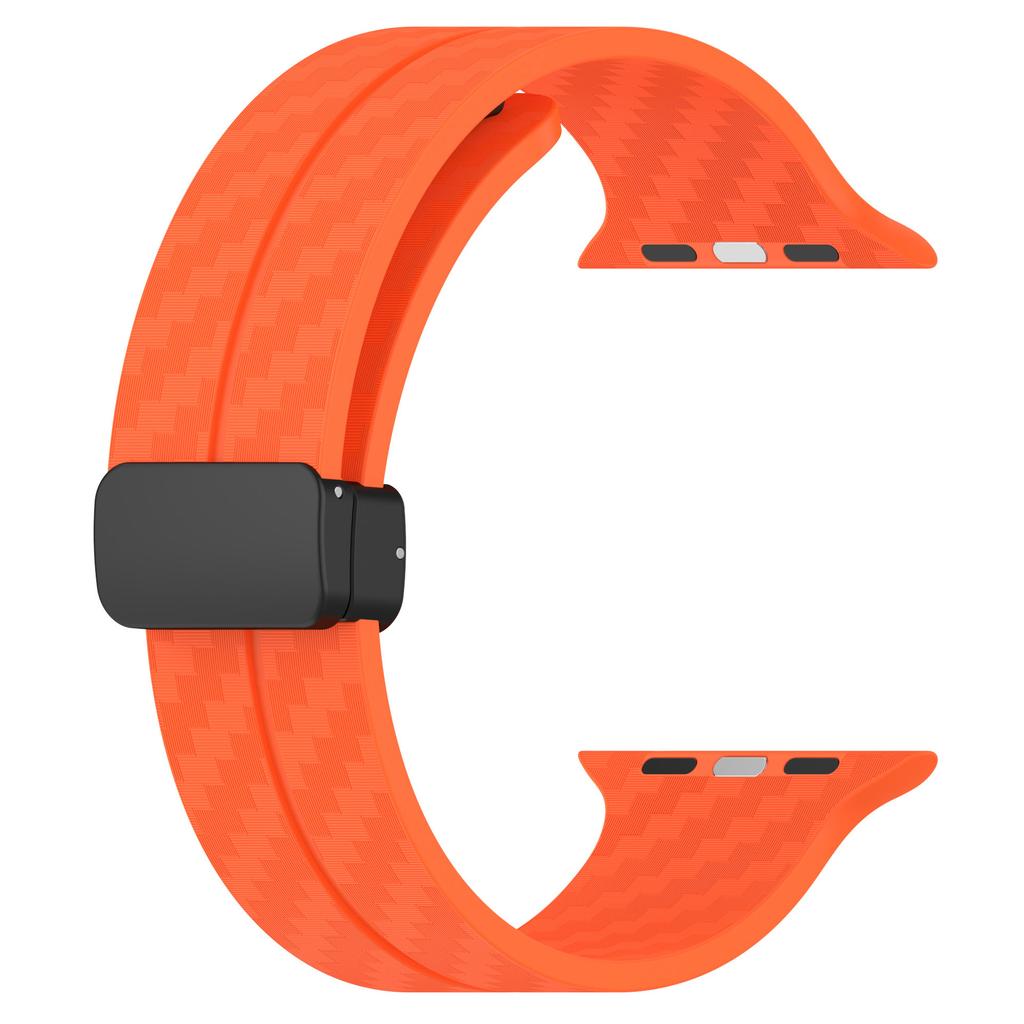 KALEBOL Magnetisches Silikonarmband für Apple Watch Serie 10 9 8 7 SE 6 5 4 3 2 1 42mm 41mm 40mm 38mm Carbonfaser-Textur Uhrenarmband