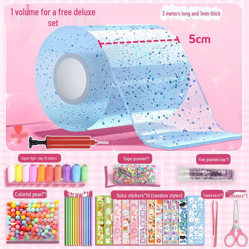 Nano Glue DIY Bubble Blowing Kit with Strong Sticky Double-Sided Tape and Decompression Toy