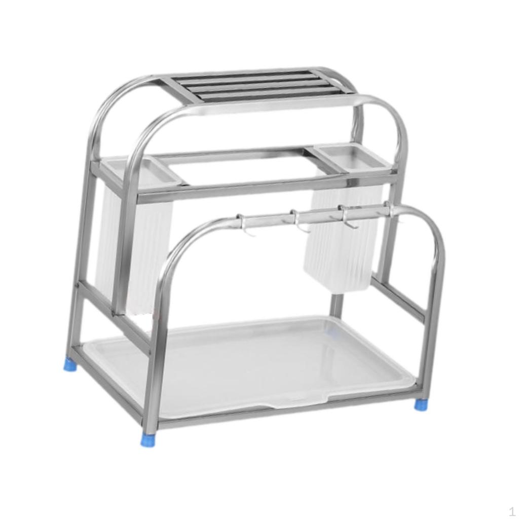 Cutlery Organizer Rack with Drain Tray for Forks And Spoons In Kitchen