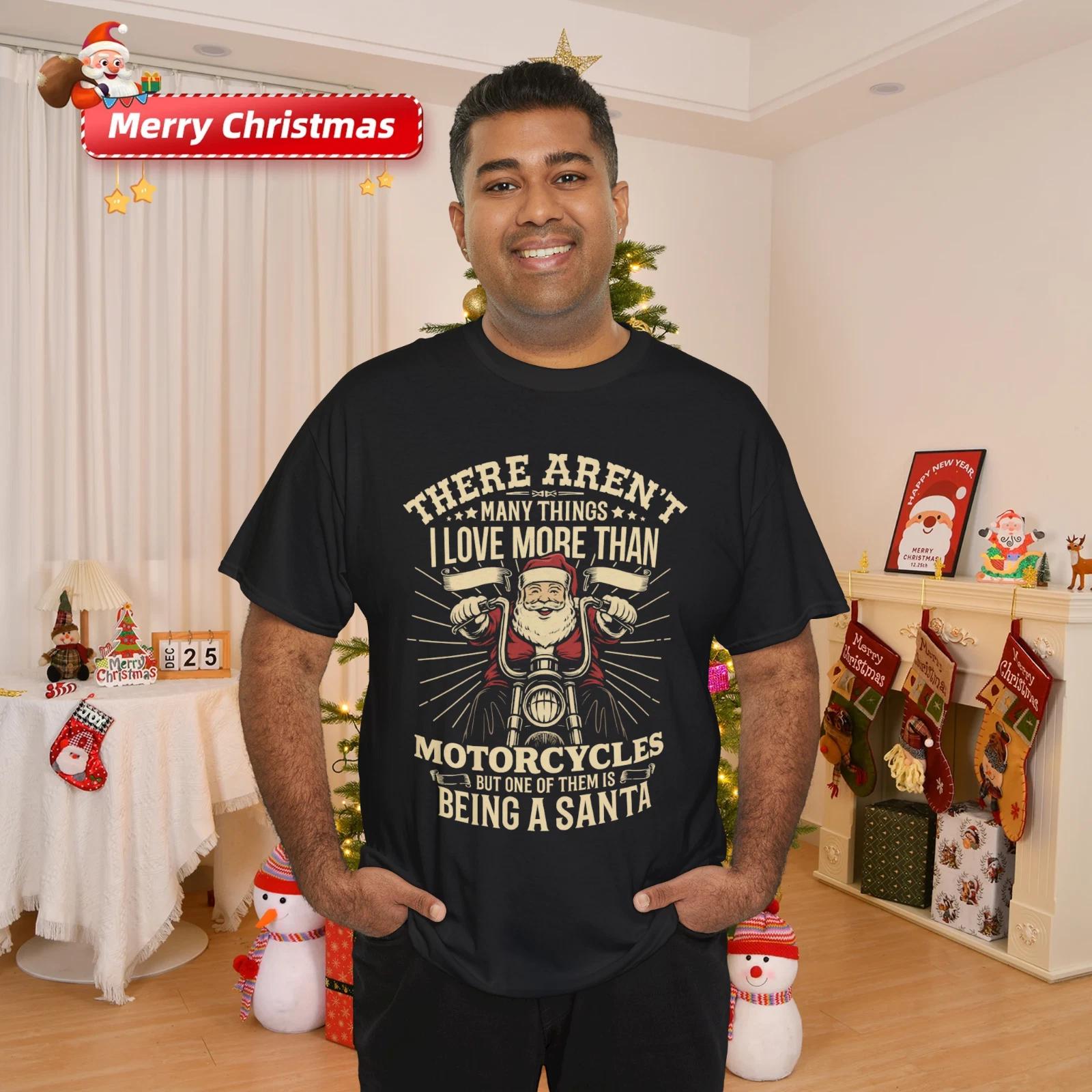 Santa Biker T- Shirt, Christmas Santa Claus Unisex T- Shirt 3XL