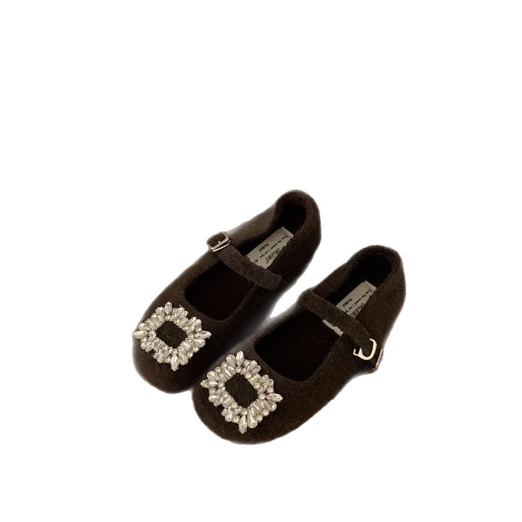 French retro flat-bottomed rhinestone single shoes women's spring new Korean version temperament late evening breeze fairy low-heeled Mary Jane shoes