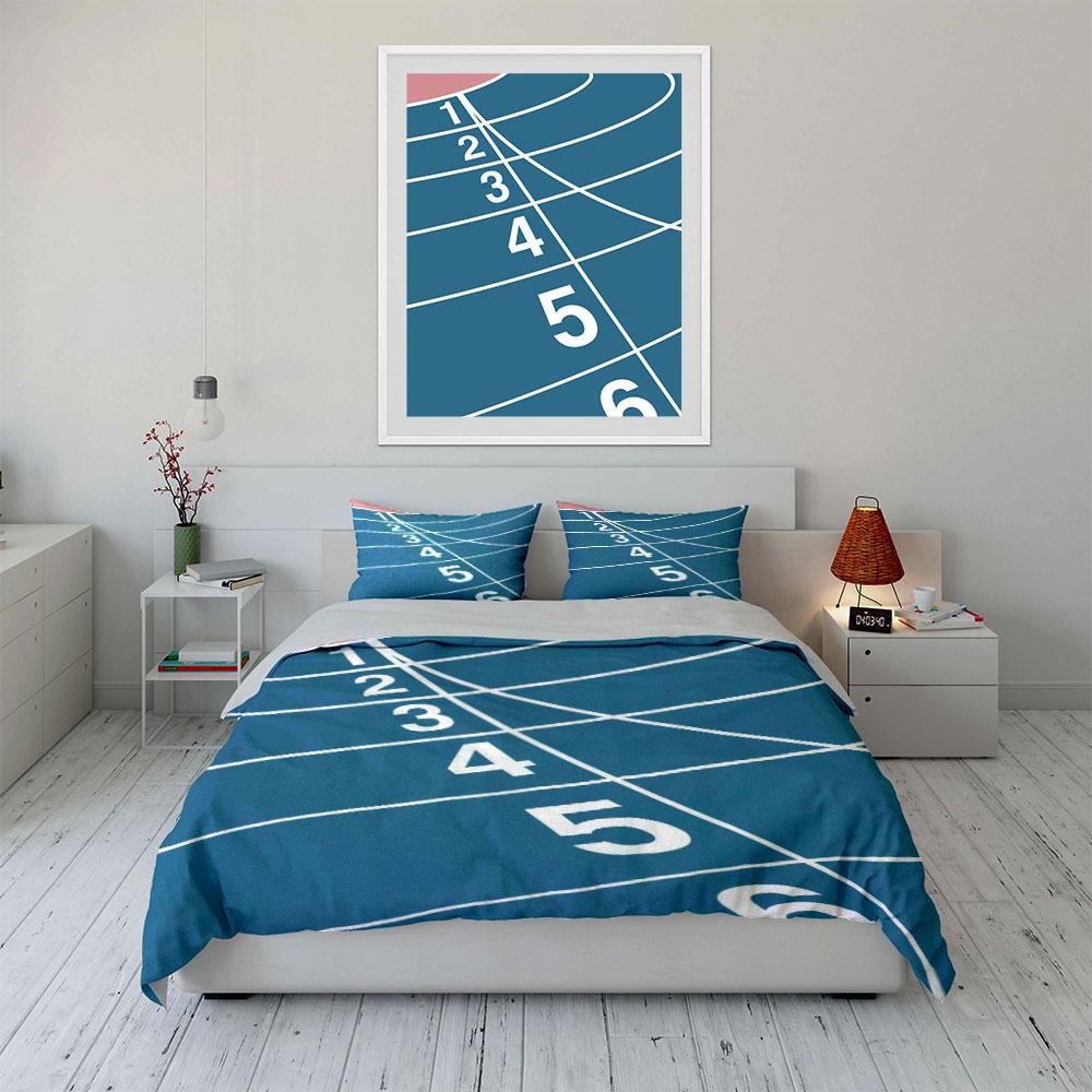 Numbered race track lanes. Bedding sets Duvet cover sets Duvet covers Pillowcases(1*Duvet Cover 2*Pillowcases without duvet insert)