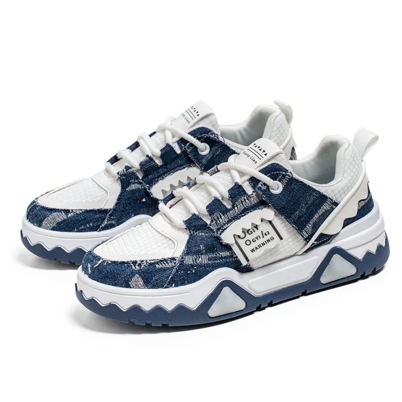 Fashion Summer Mesh Men's Skate Shoes Outdoor Casual Canvas Breathable Skateboarding Shoes Men Street Blue Platform Hip Hop Sneakers Man