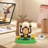 Solar Dancing Monkey Toy Solar Powered Swing Monkey Cute Animal Desktop Ornaments Cartoon for Car Interior Decoration