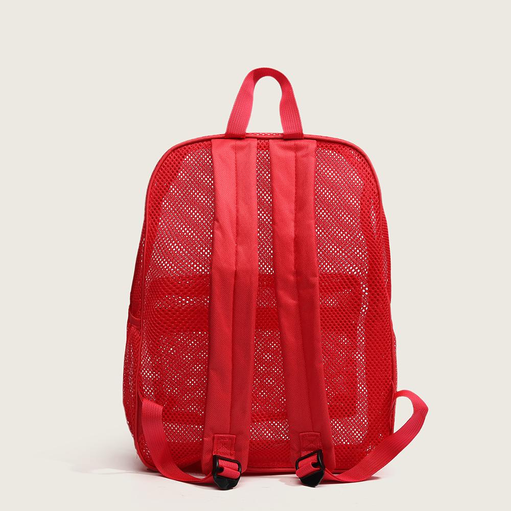 Backpack Schoolbag Shoulder Bag Girls Middle School Student Lightweight Fitness Foldable Large Capacity Mesh Scarf Bag Grid Holes Bag