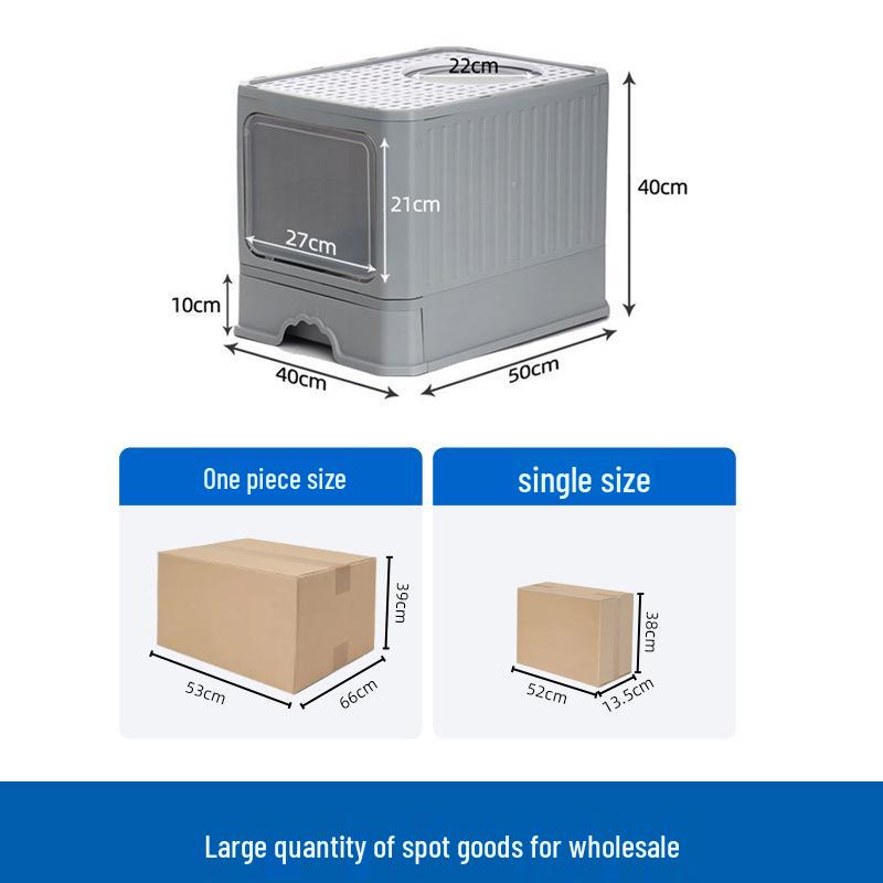 Extra Large Enclosed Cat Litter Box with Deodorizing and Anti-Splash Features for Large Cats and Kittens