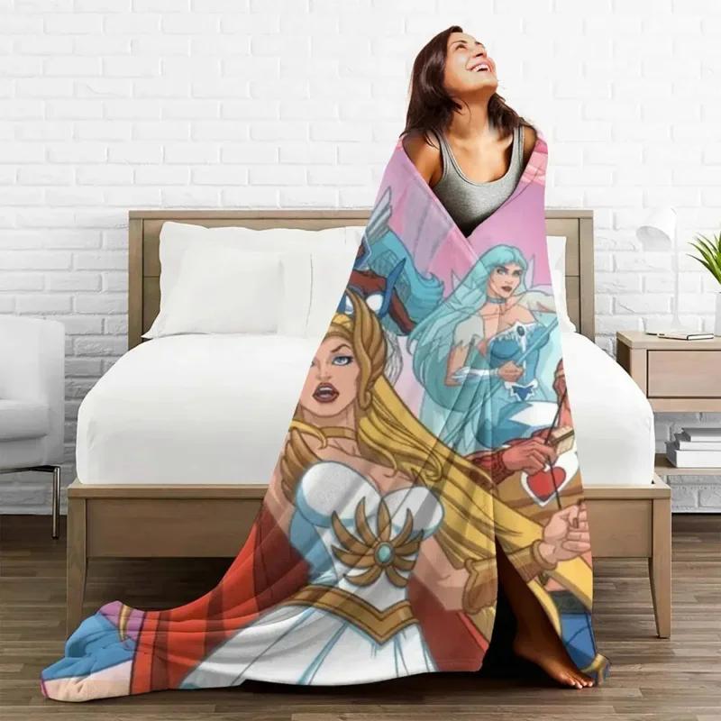 She Ra Princess Of Power Anime Blanket Glimmer Adventure Cartoon Fuzzy Funny Soft Throw Blankets for Bedspread Winter blanket