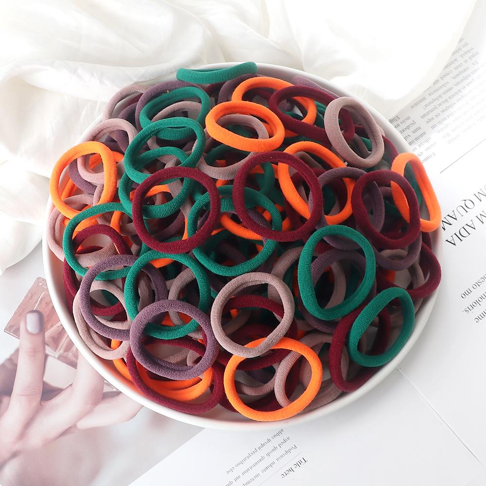 51 Colors Basic Elastic Hair Band for Girls 20/30/50PCS 4cm Simple Solid Color Headband Women Hair Accessories Scrunchies Holder