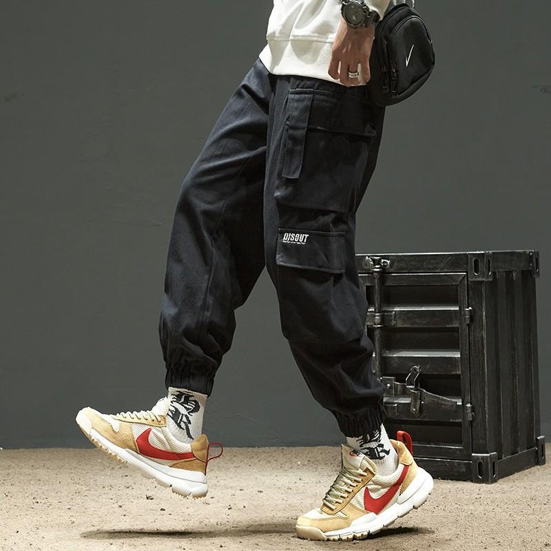 Overalls Men's Spring and Autumn Loose Tie Feet Trend Brand Boys' Pants Men's Casual Pants Trend Tooling Style