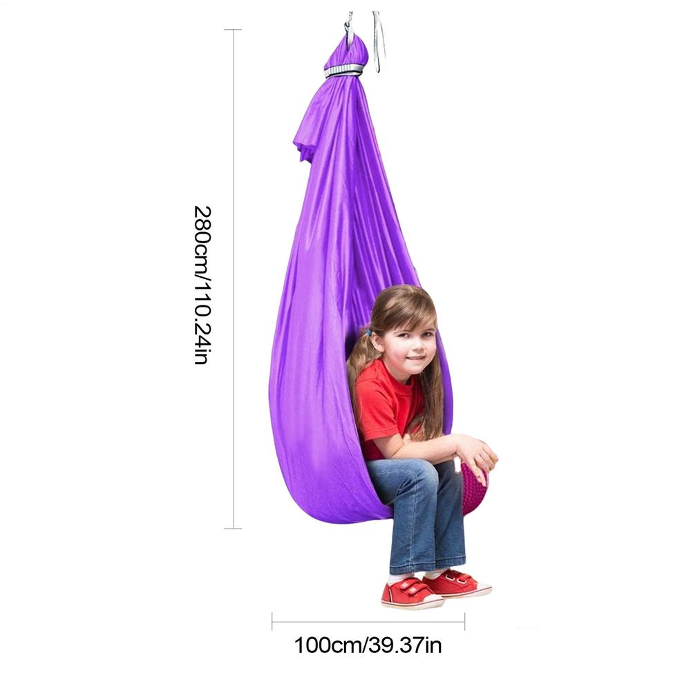 Swing for Children's Child Home Hammock Hangemock Adjustable Yoga Fitness Tool with Extension Straps Carabiner