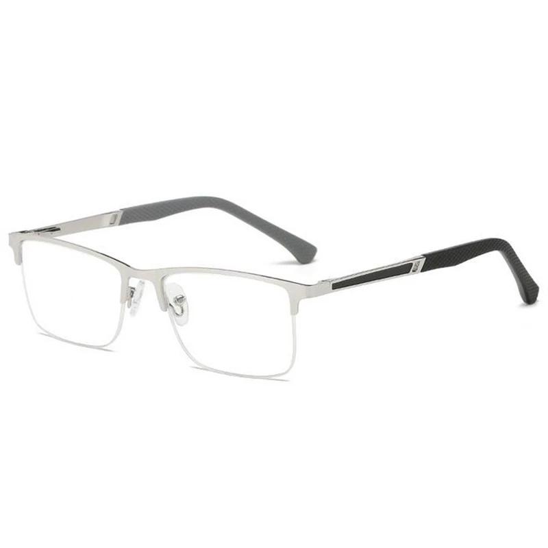 

Sighttoo Blue Light Blocking Semi-Rimless Farsighted Spectacles Stainless Steel Vintage Square Hyperopia Reading Glasses For Men +100