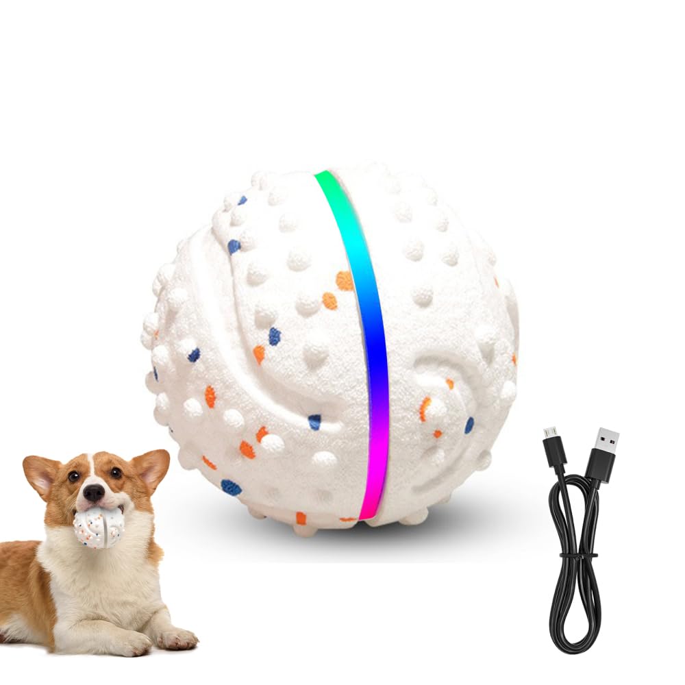 Interactive Dog Ball 500mAh USB Auto Rolling Puppy Chew Toy Smart Sensor Vibrant LED Illumination