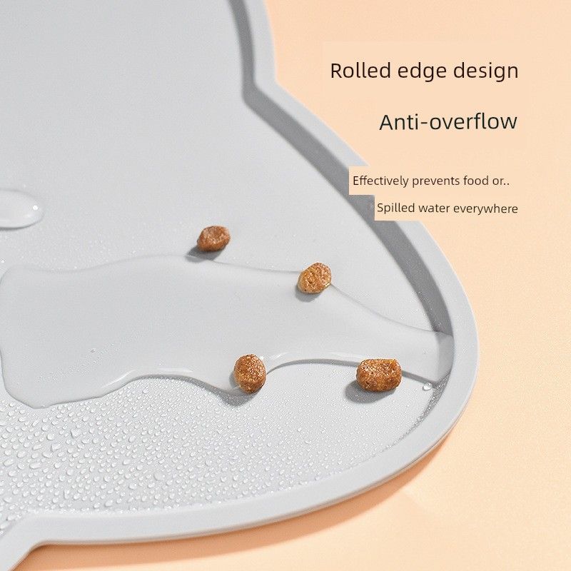 Large Pet Placemat Cat Bowl Mat for Cats and Dogs Silicone Non-Slip Waterproof Anti-Leakage Food Supplies