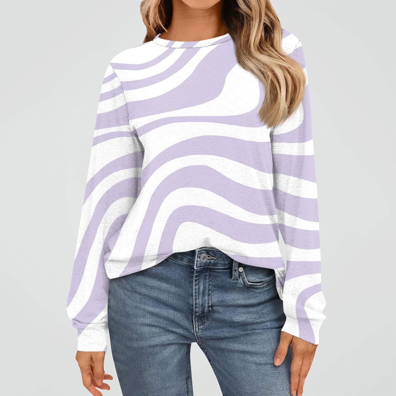 

Женская мода повседневная круглая горловина длинный рукав цветочный принт базовый топ XXL