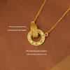 Elegant Double Ring Pendant Necklace: Niche French Style with Fine Chinese Craftsmanship In Light Luxury Design for Women and Girls.