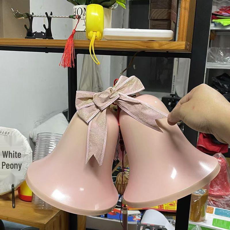 80cm Extra Large Golden Christmas Bell Ornament with Dual Clocks and Speakers for Mall, Hotel, or Bar Decor