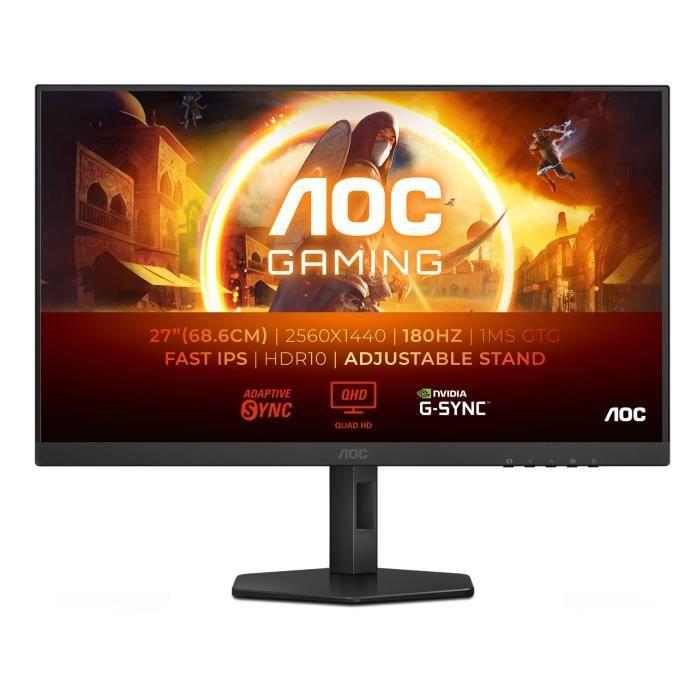 PC monitor - AOC - Q27G4XF - 27" QHD - IPS panel - 180Hz - 0,5ms - Výškově nastavitelný - 1 HDMI 1 DP - Adaptive Sync - Černý