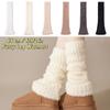 Japanese Style Furry Leg Warmers Y2K 45cm Long Tube Sock Coral Fleece Solid Color Lolita Boots Cover Autumn/Winter