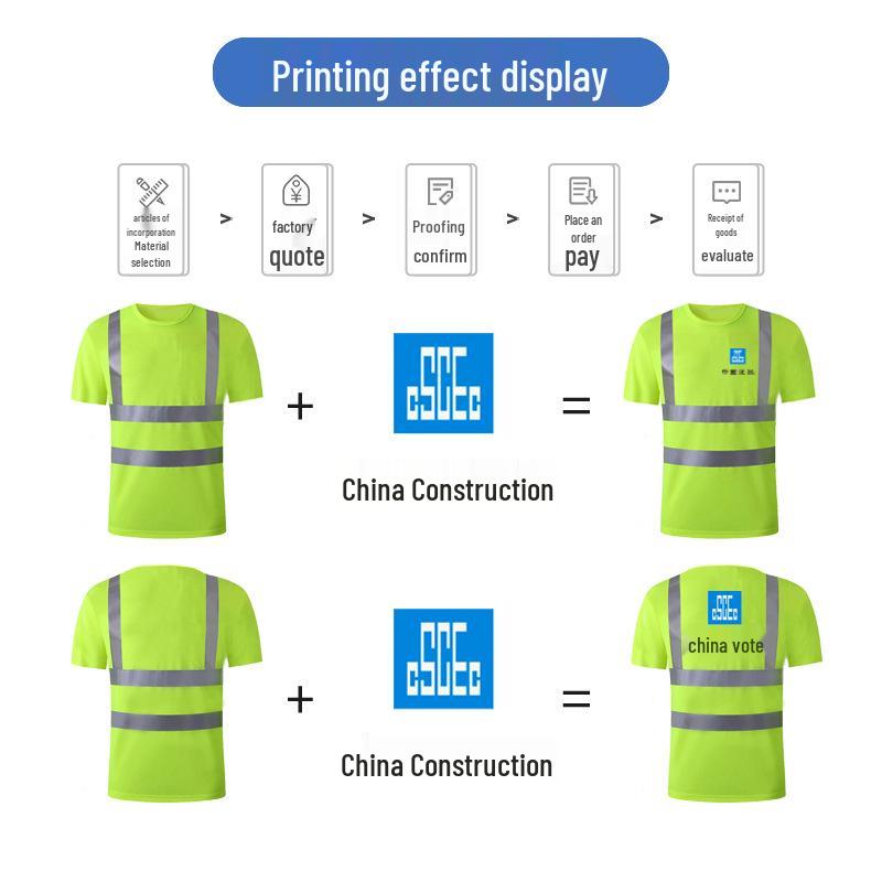 Reflective Fluorescent Yellow Quick-Dry T-Shirt for Road Construction Work.