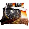 Steam Locomotive Old-Fashioned Dilapidated Train Transportation, Digital Printing Three-Piece Set Of Printed Sheets