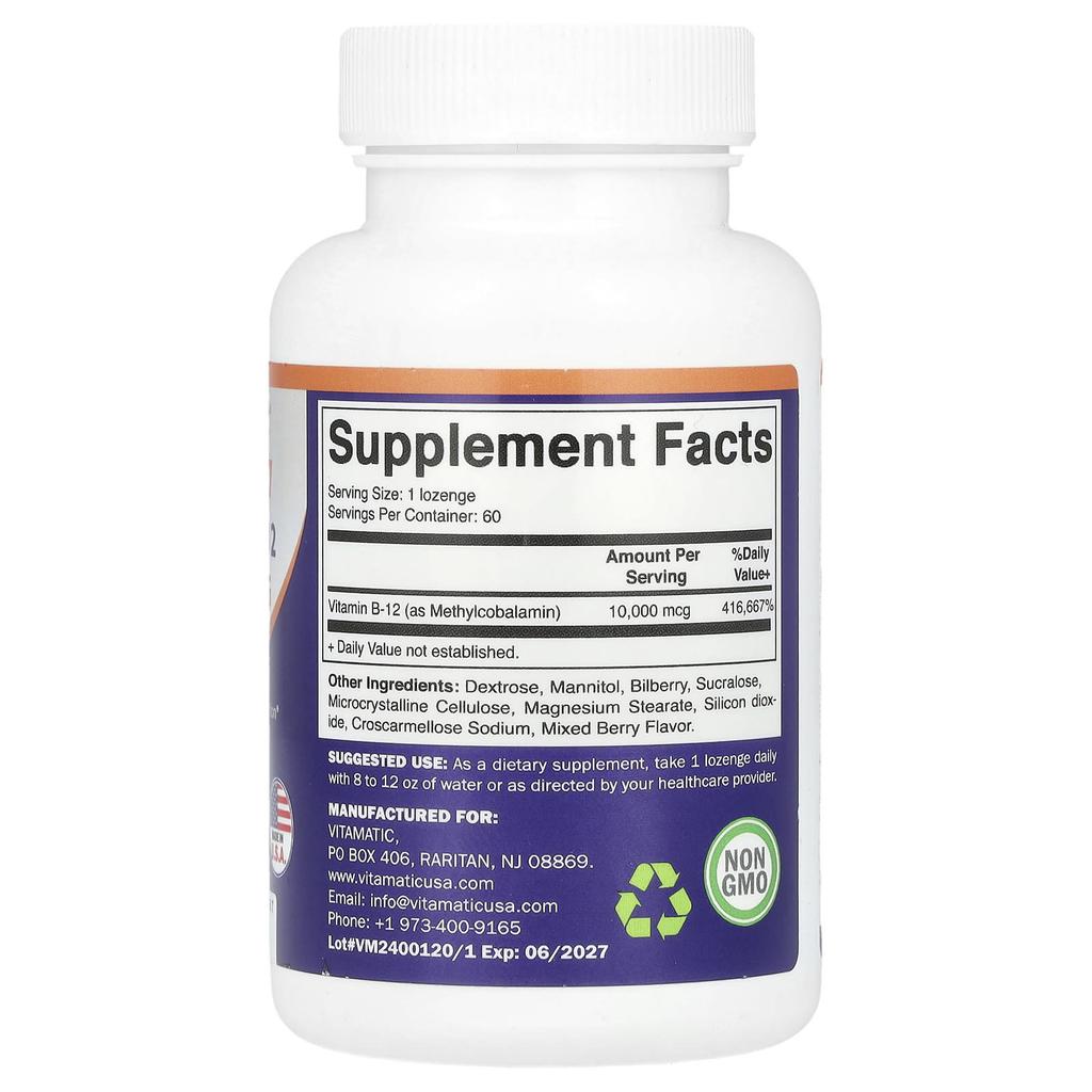 Methyl B-12, Extra Strength, 10,000Mcg, 60 Lozenges