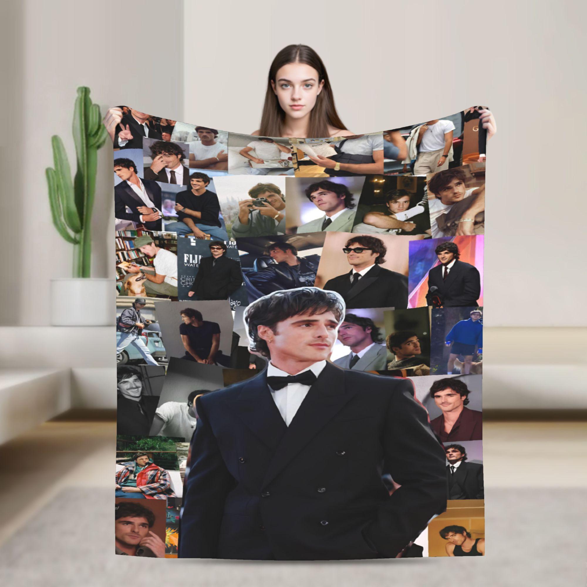 Jacob Elordi Actor Photo Collage Blanket Quality Super Warm Throw Blanket Winter Travel Couch Bed Pattern Bedspread 130x150cm