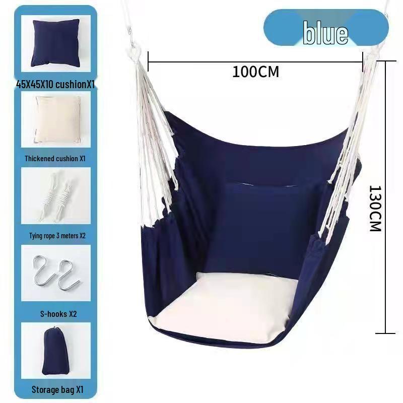 Canvas Hanging Chair: Thickened Indoor/Outdoor Dorm Swing for College Students & Kids