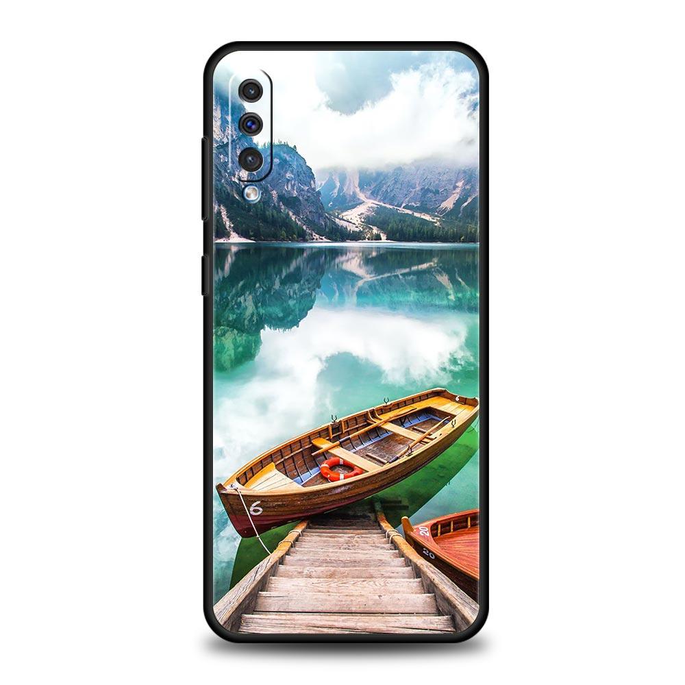 Waterfall Nature Trees Ship Case for Samsung Galaxy A52 5G A12 A70 A50 A40 A20s A30 A10s A20e A10 A22 A72 A32 A02 A42 A04S Cover