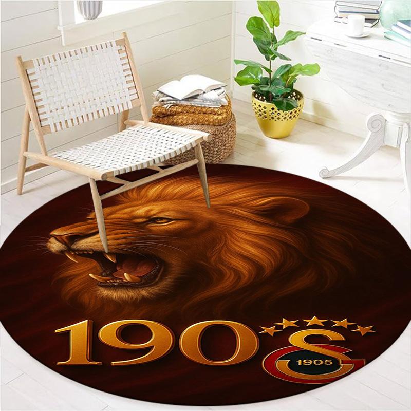 Galatasaray S Round Area Rug,Carpet Rug for Living Room Bedroom Sofa Playroom Decor,Non-slip Floor Mat