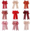 Red Christmas Ribbon Bows Hanging Decorations Bowknot Gift Christmas Tree Ornaments Xmas Party Decor New Year