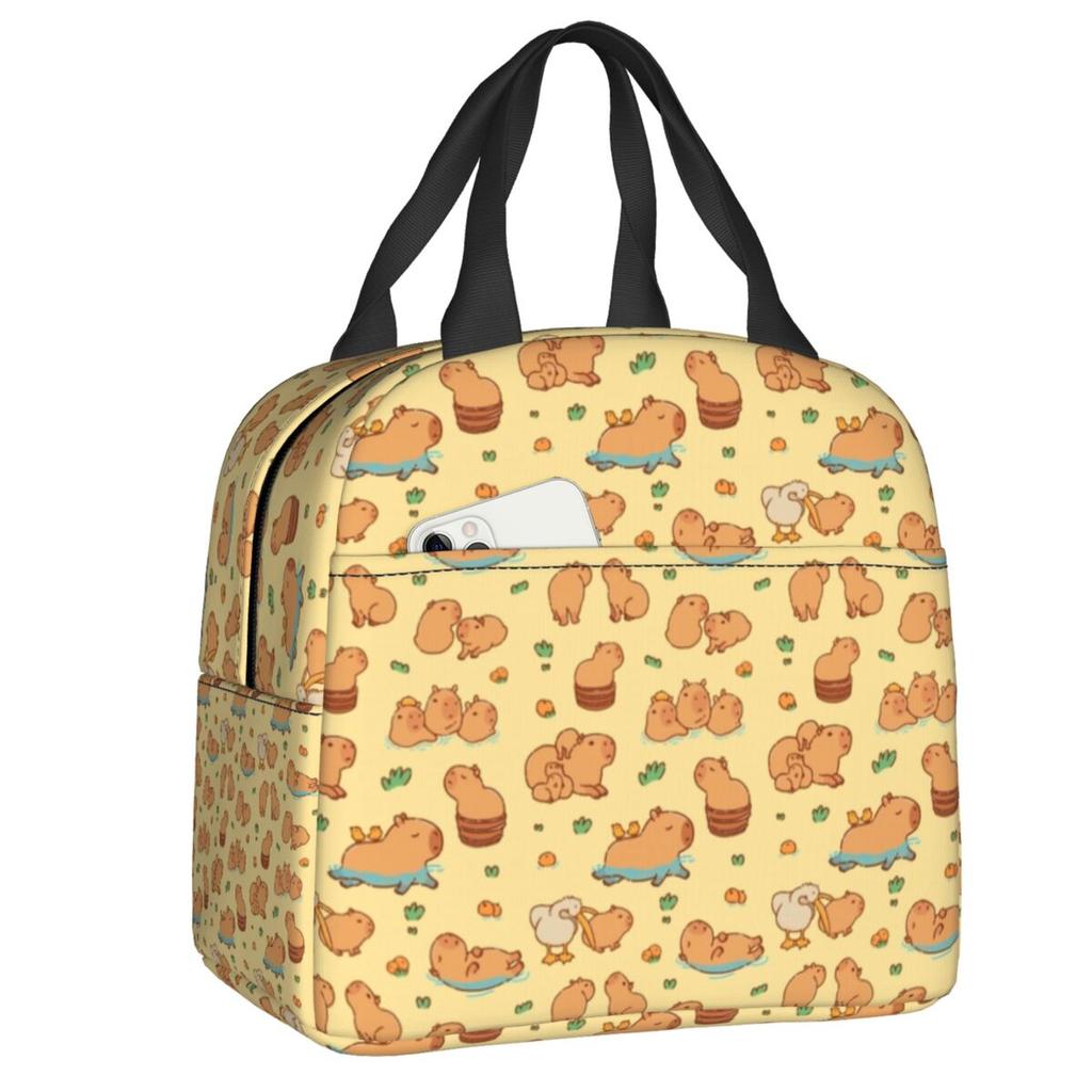 Custom Capybara Insulated Lunch Bag for Women Leakproof Cooler Thermal Lunch Tote Office Picnic Travel