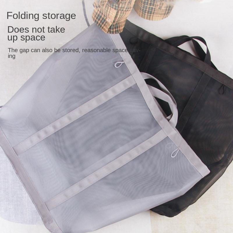 4006 Household Mesh Dirty Clothes Basket Laundry Basket Foldable Wall-holding Bathroom Dirty Clothes Storage  Basket