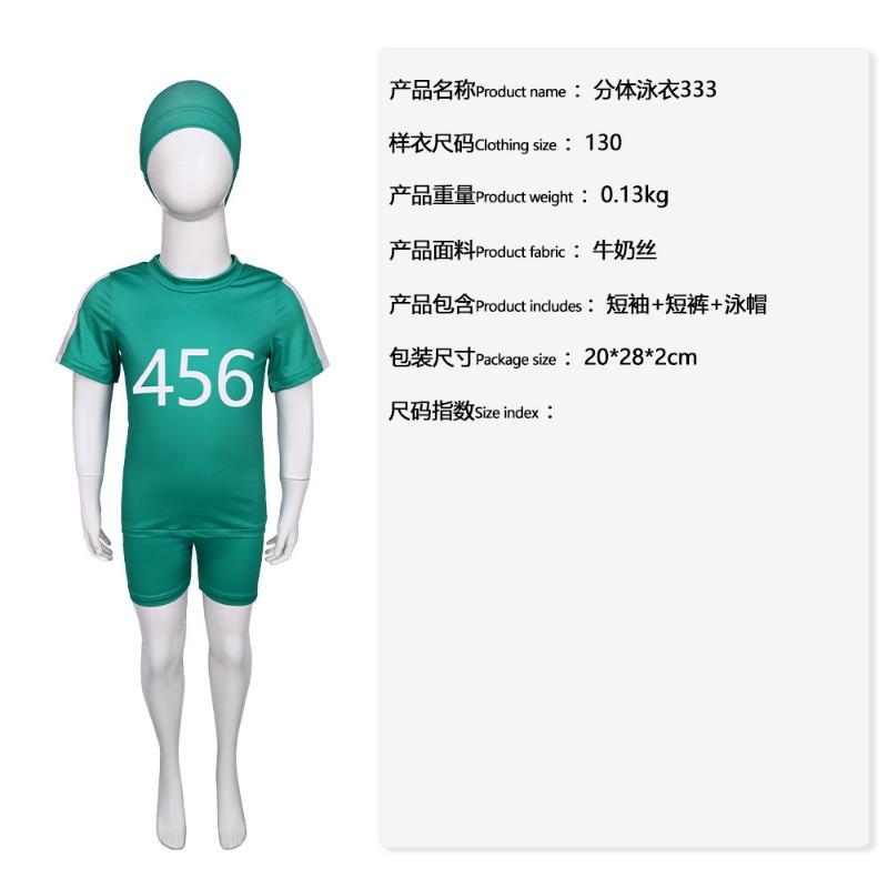 

Новый детский спортивный купальник летний комплект с шортами и коротким рукавом зеленый детская одежда номер 456 150