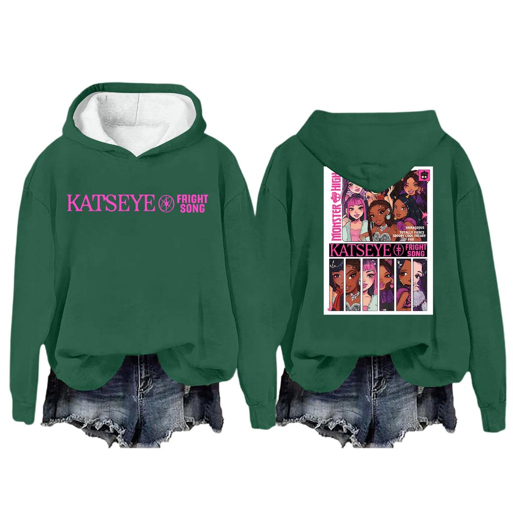 Mote Casual Langermet Løs Trykket Pullover Sport Langermet Hettegenser for Kvinner