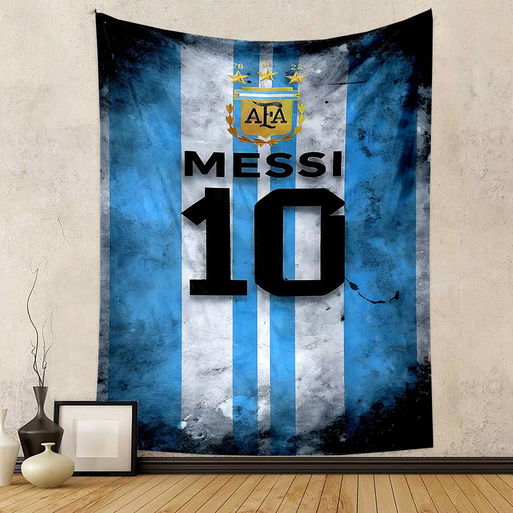 "Argentina Messi 10 Football Tapestry" Patterned Tapestry Home Decor, Suitable for Bedroom and Living Room, Gift