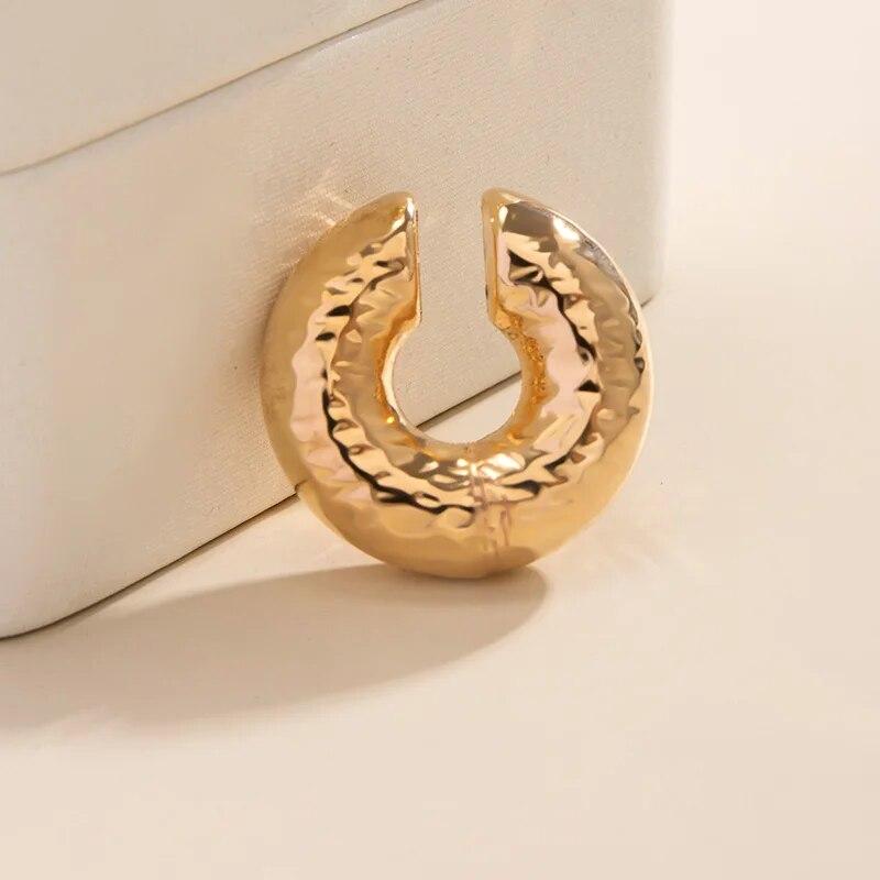 Punk Thick Ear Clip for Women Without Piercing Geometric Clip Earrings Simple Ear CuffJewelry  Personality Jewelry Metal Accessories