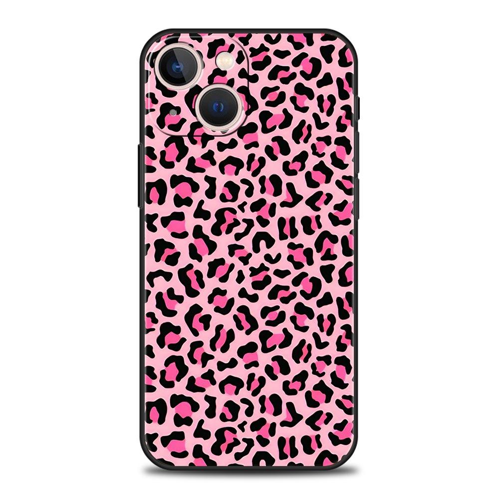 

Phone Case For iPhone 17 16e 15 14 13 12 11 Pro Max SE 7 8 Plus Shell iPhone 16 Soft TPU Cover Pink Leopard Print Pattern iPhone 11 Pro