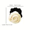 French Stain Rose Flower Elastic Hairbands Women Girls Hair Ropes Ties Flower Hair Scrunchies Ponytail Holder Hair Accessories