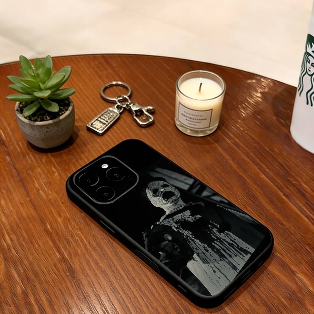Horror Art the Clown Funny  Phone Case For iPhone 17,16,15,14,13,12,11 Plus,Pro Max,XS,Soft Silicone Black Cover