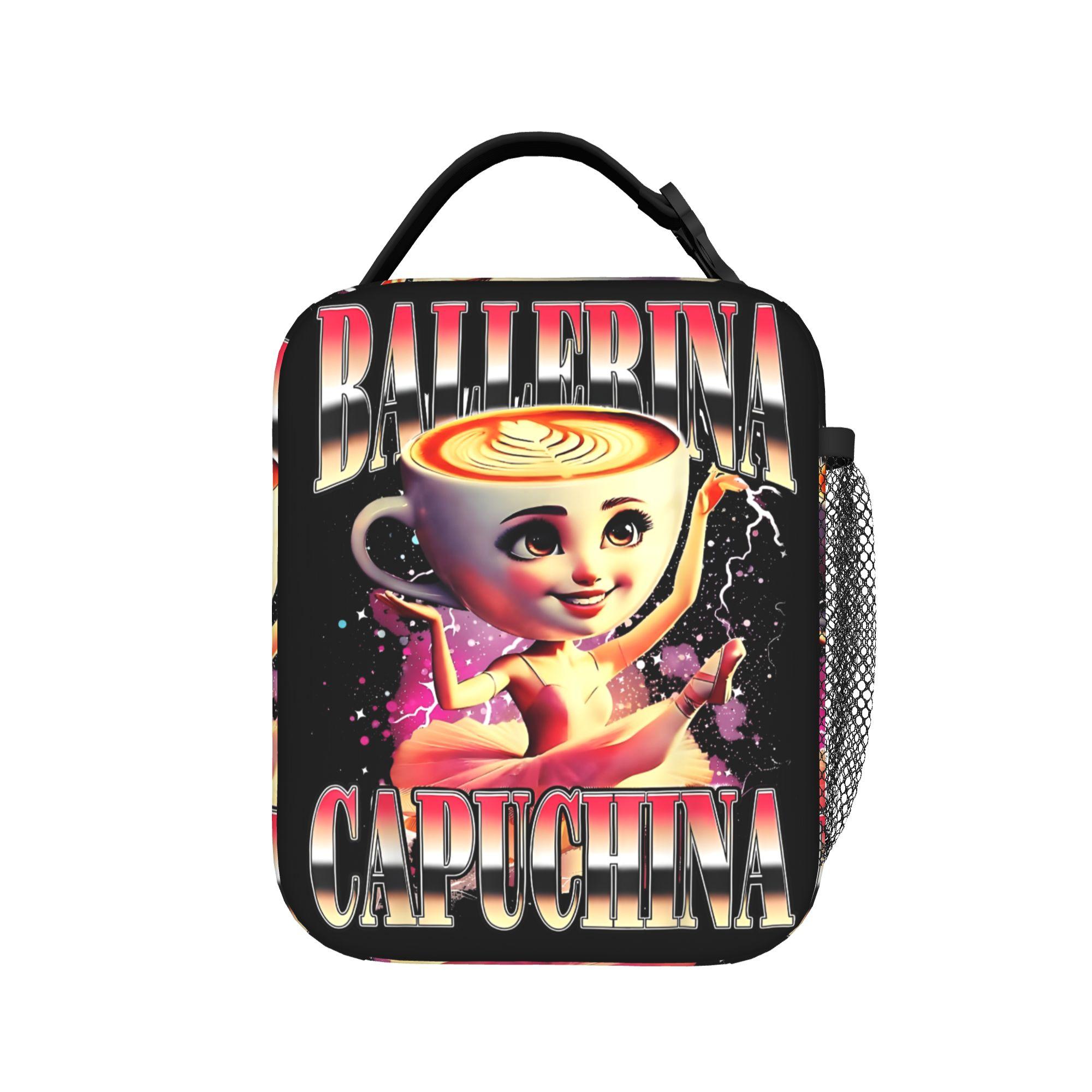 Funny Cappuccina Ballerina Cappuccino Dancer Coffee Lunch Bag For Child Graphic Lunch Box Portable Thermal Tote Handbags One Size