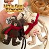 Korean Cartoon Fabric Scarf Bear Keychain Cute Little Bear Keyring Car Key Holder  Versatile Bag Pendant Couple Gifts