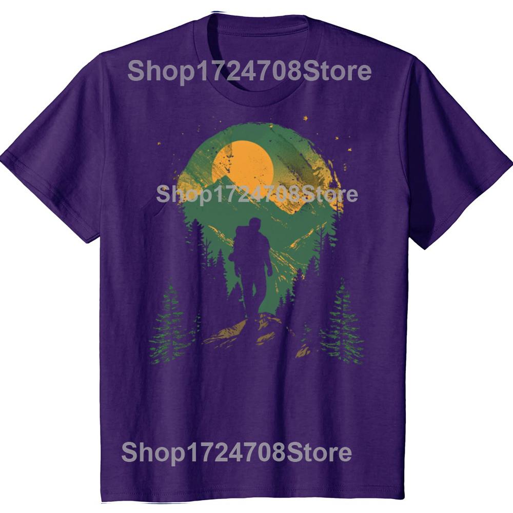 

Funny Retrostyle Hiker Tshirt with Mountainous Men Womens Fashion Casual Tshirt 100 Cotton Loose Oversized T Shirt 4XL